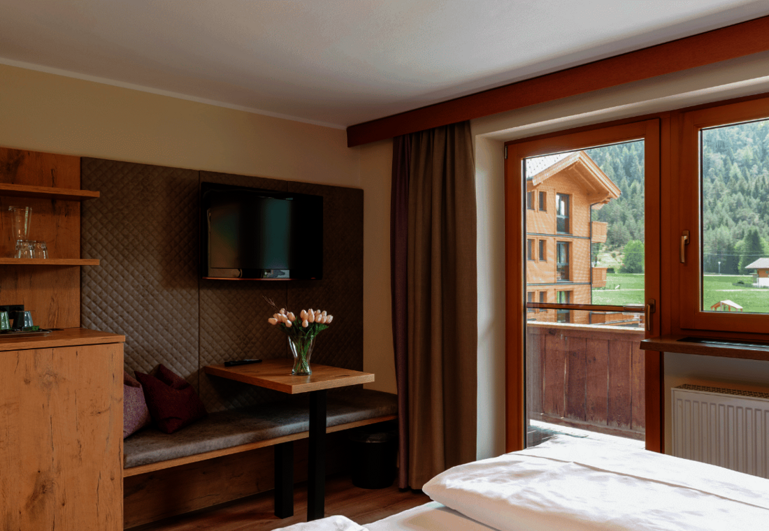 Sitzgelegenheit mit Blick zum Balkon